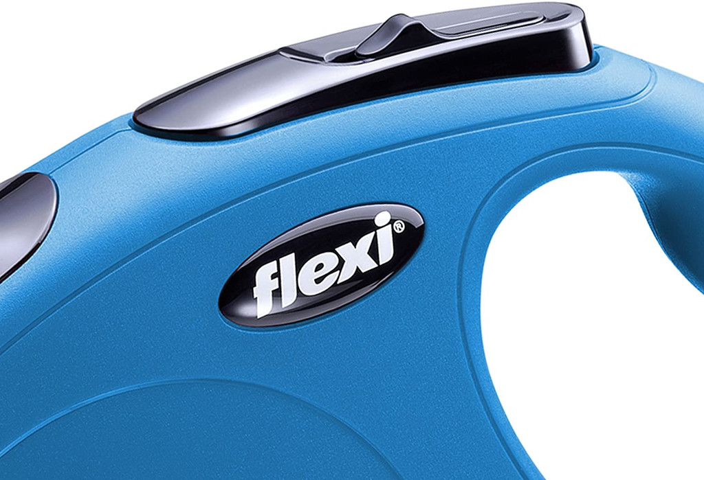 Flexi New Classic Retractable Tape Dog Leash Small 16-Foot Blue 33-lb. Dogs
