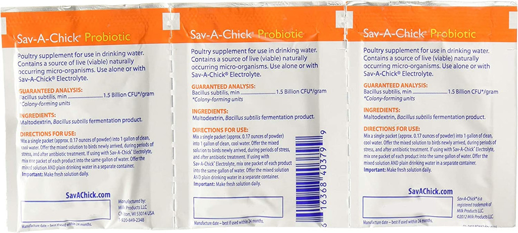 Sav-A-Chick Probiotic Supplements 3-Count Helps Maintain Digestive Health