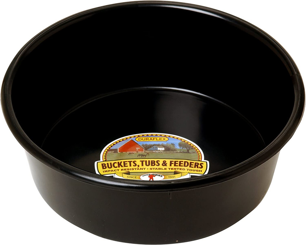 Little Giant 5 Quart Heavy Duty Plastic Black Utility Pan For Feeding