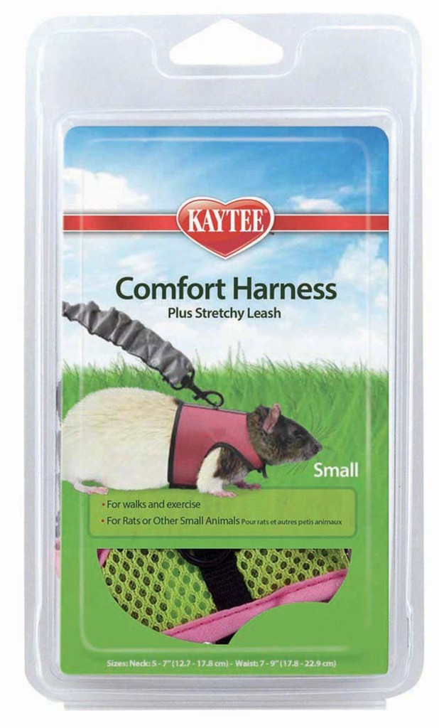 Kaytee Comfort Harness & Strechy leash For Rats & Small Animals Assorted Colors