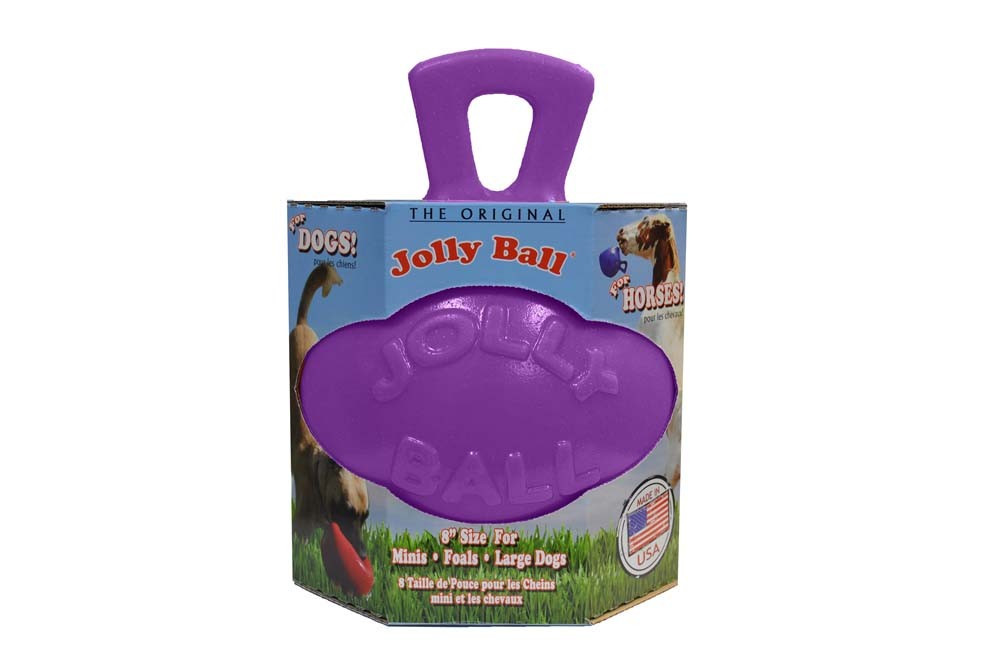 Jolly Pets Tug-n-Toss Heavy Duty Ball with Handle 8 Inches Purple