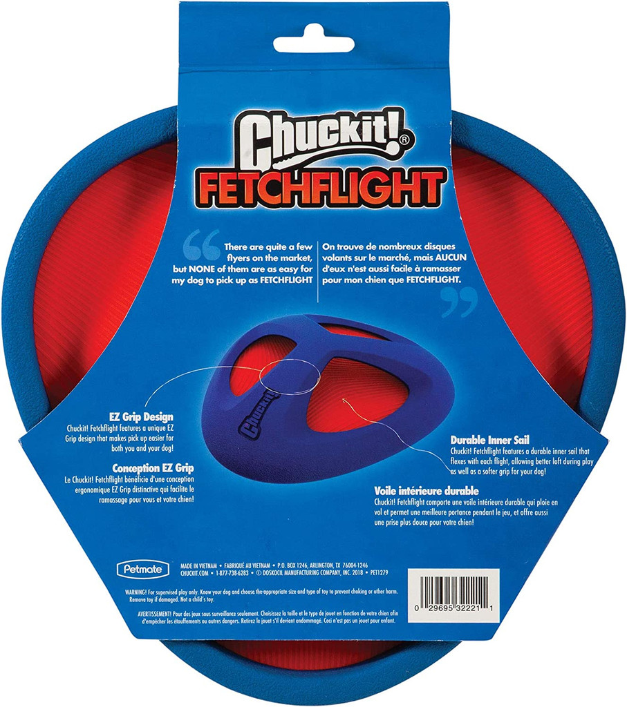 ChuckIt Fetch Flight Easy Pickup For Dogs Frisbee Flexible Flyer Dog Toy