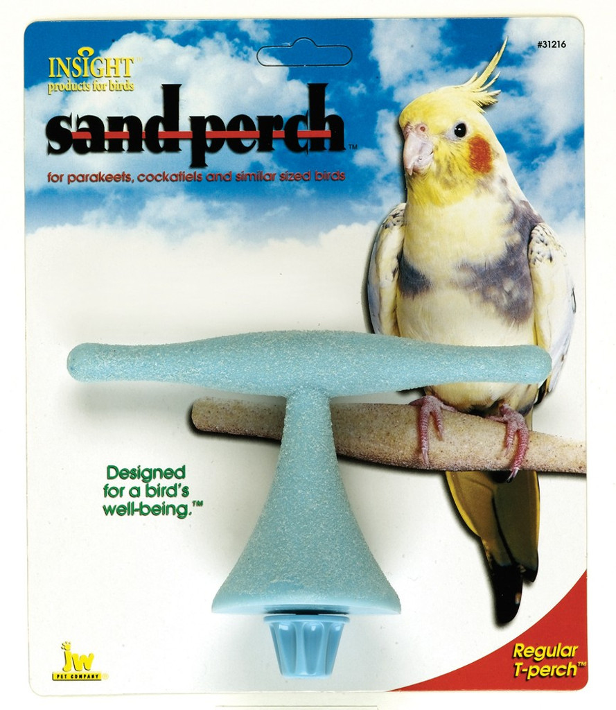 JW Sand T-Perch For Parakeets Cockatiels And Similar Sized Birds Attach Anywhere