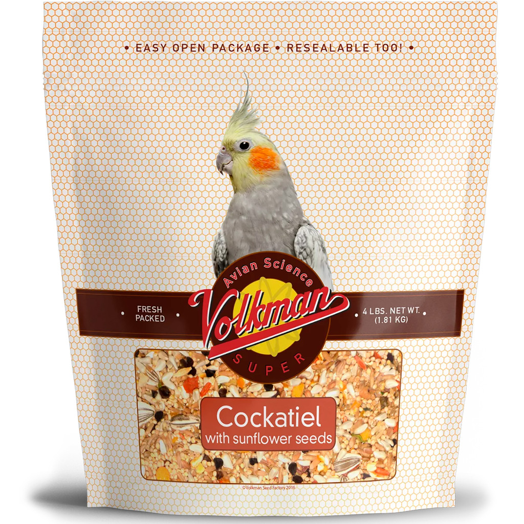 Volkman Avian Science Cockatiel With Sunflower Seeds 4-Pounds Resealable