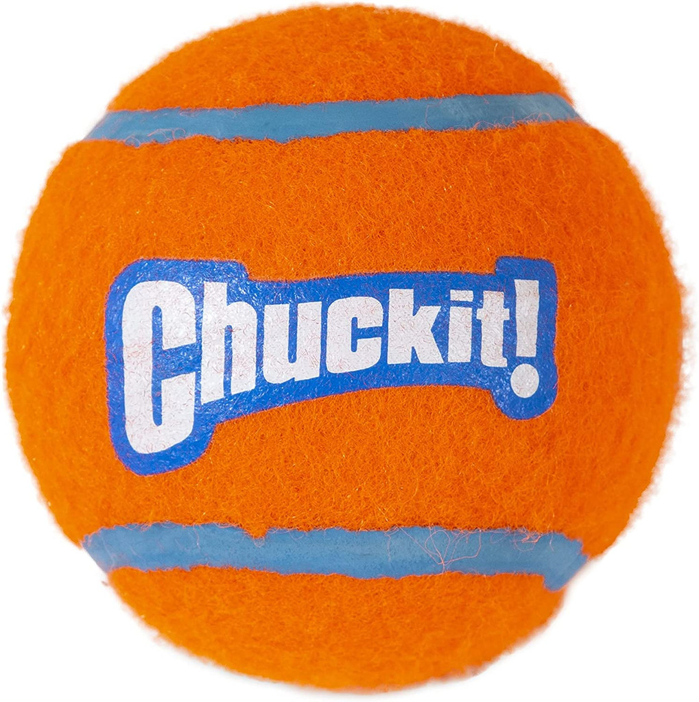 Chuckit Tennis Fetch Ball Dog Toy Non-Abrasive Felt Safe For Dogs Large 3-Inch