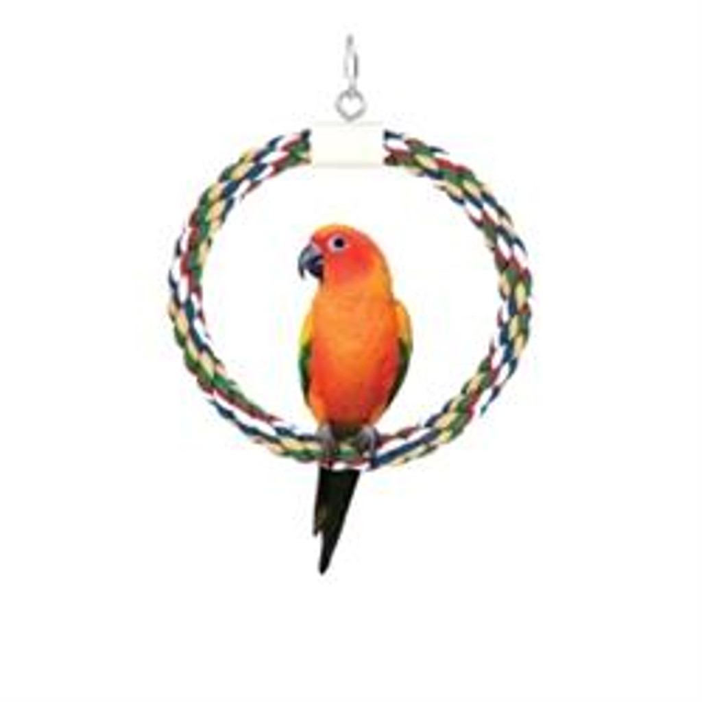 JW Swing 'n Perch Large Soft Comfy Firm Rope Ring For Bird Enrichment