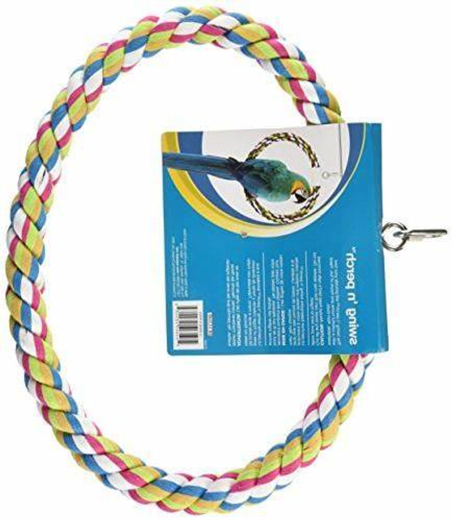 JW Swing 'n Perch Large Soft Comfy Firm Rope Ring For Bird Enrichment