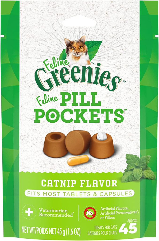 Greenies Feline Pill Pockets Catnip Flavor For Tablets & Capsules 45-Count