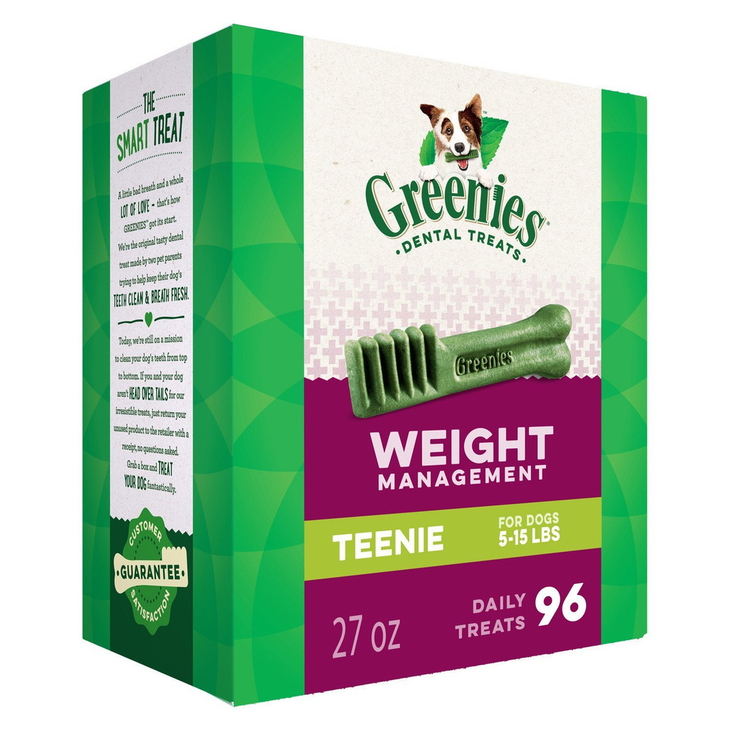 Greenies Weight Management Teenie Size 96 count 27 oz  Dental Treats for Dogs