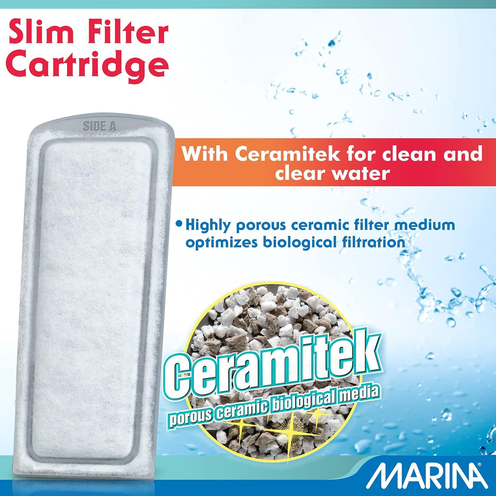 Marina Bio Clear 3-Pack Ceramitek Replacement Cartridge for Slim Filters