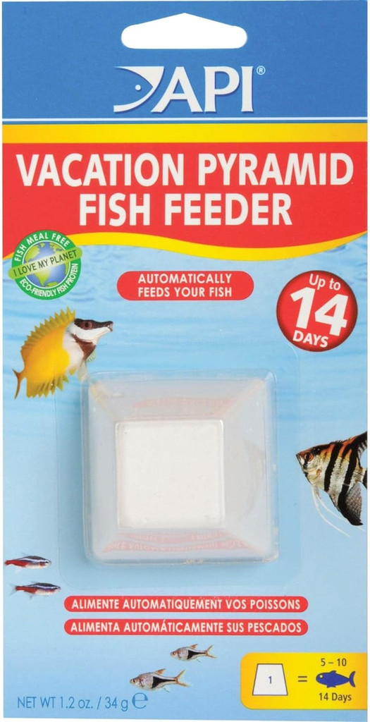 API Vacation Pyramid Fish Feeder 1.2-Ounces Feeds 5-10 Fish for up to 14 Days