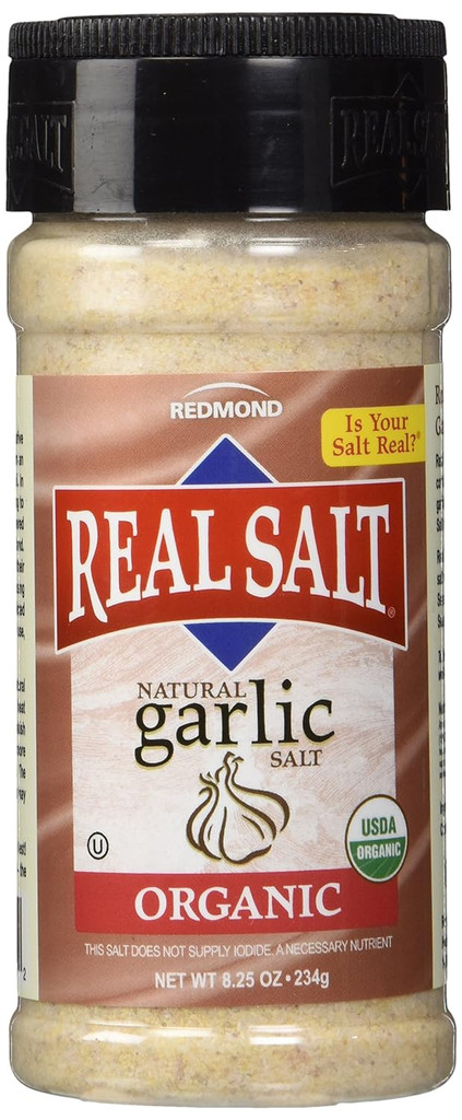 Redmond Real Salt Natural Organic Garlic Salt Simple Clean & Real 8.25-Ounce