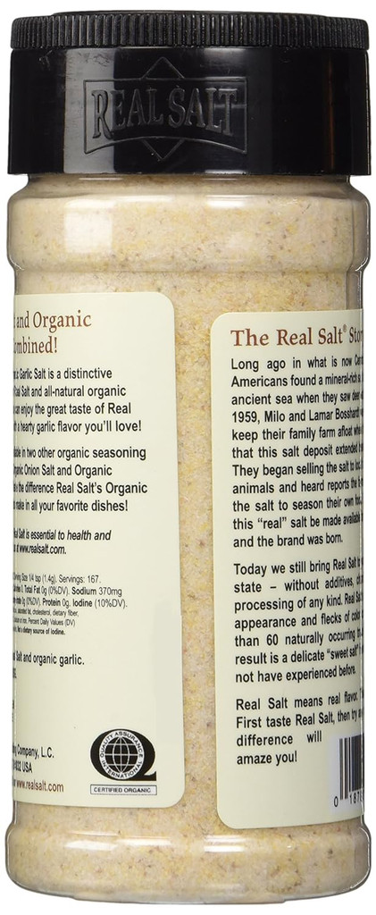 Redmond Real Salt Natural Organic Garlic Salt Simple Clean & Real 8.25-Ounce