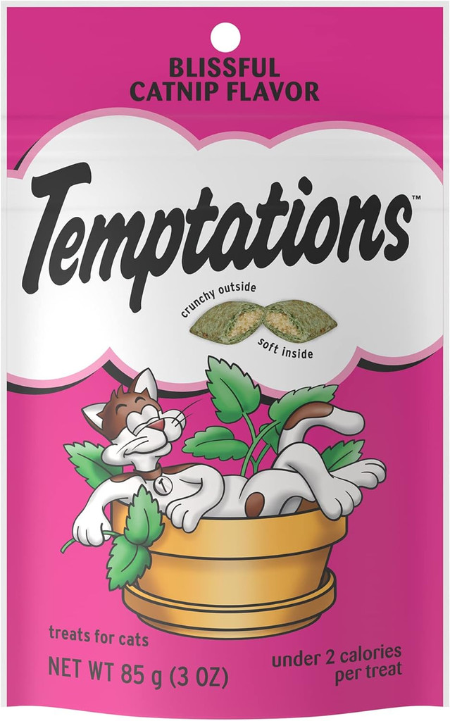 Temptations Crunchy Outside and Soft Inside Low Calorie Catnip Flavor Cat Treats