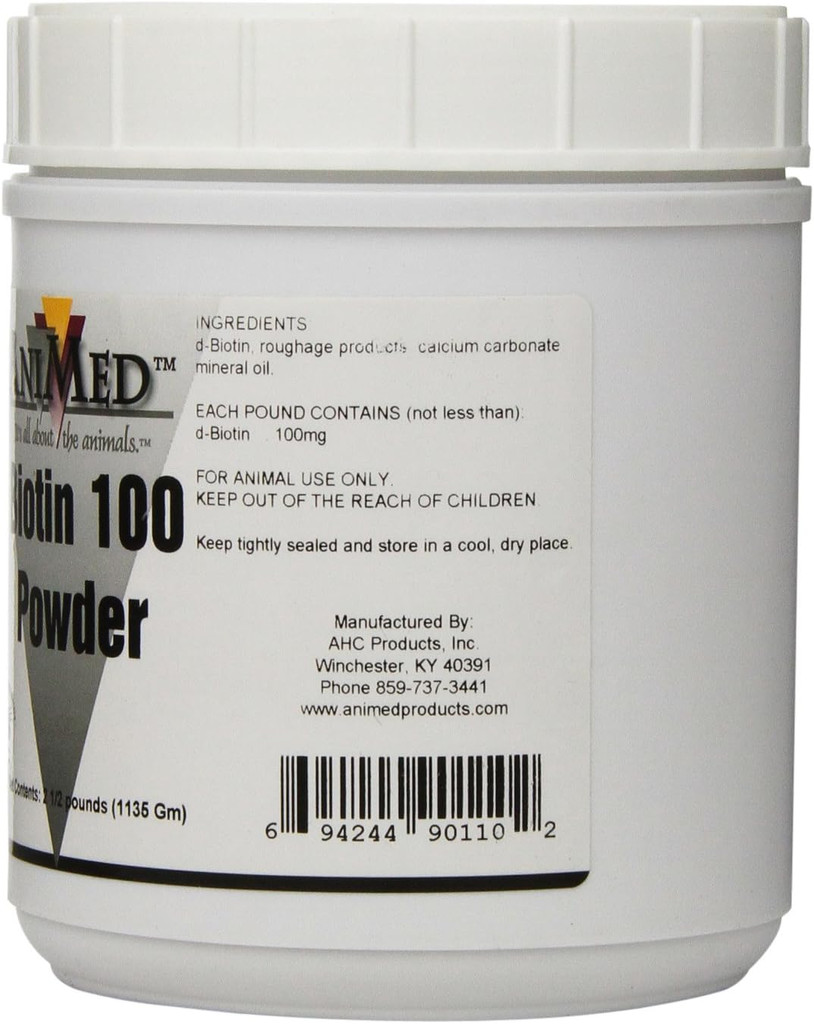 Biotin 100 Powder 2.5-Pounds Nutritional Supplement for Horses and Livestock