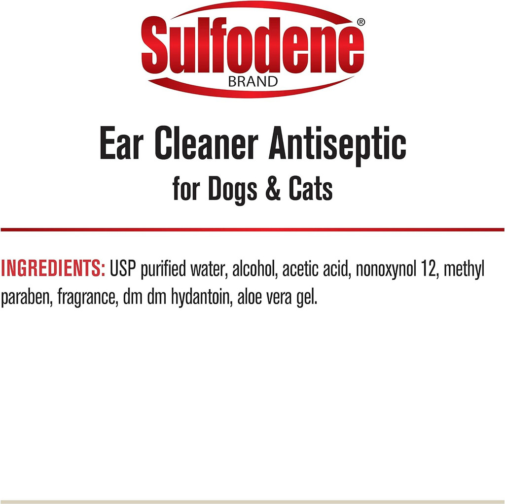 Sulfodene Ear Cleaner Antiseptic for Dogs and Cats Soothes with Aloe Vera