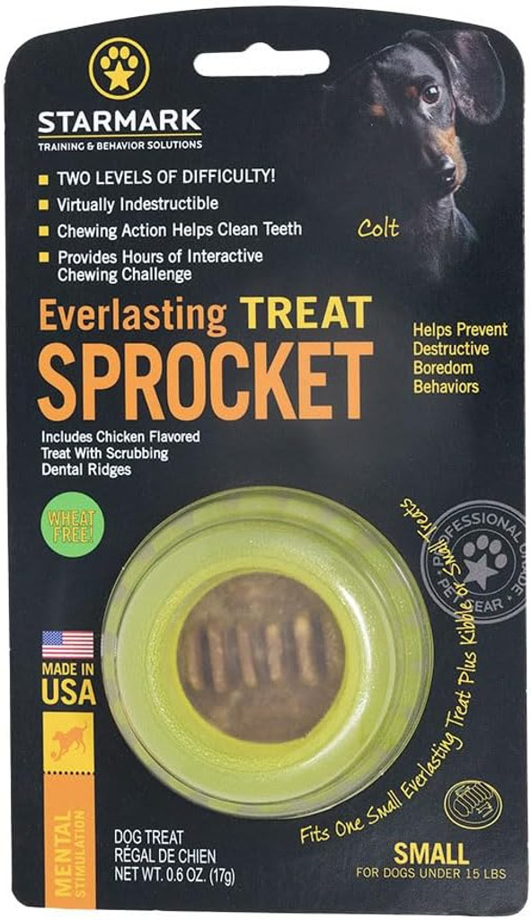 Starmark Everlasting Treat Sprocket 2 Difficulty Levels Wheat Free Small Dog Toy