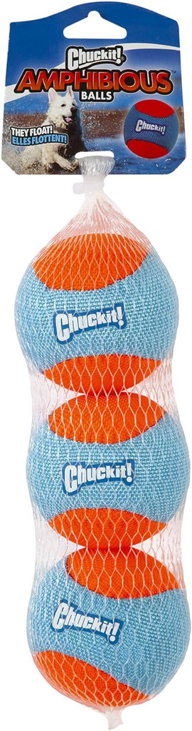 ChuckIt Amphibious Unsinkable Balls Water Fetch For Medium Dogs 3-Pack