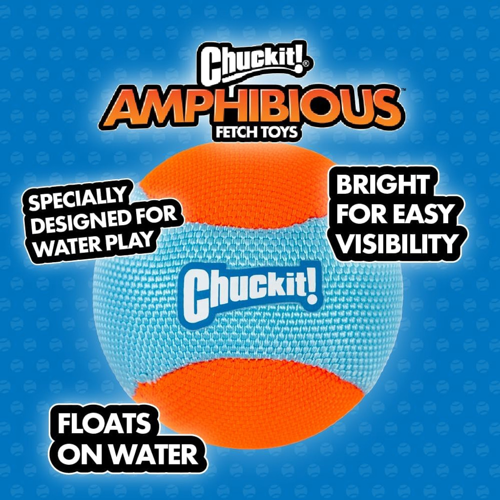 ChuckIt Amphibious Unsinkable Balls Water Fetch For Medium Dogs 3-Pack