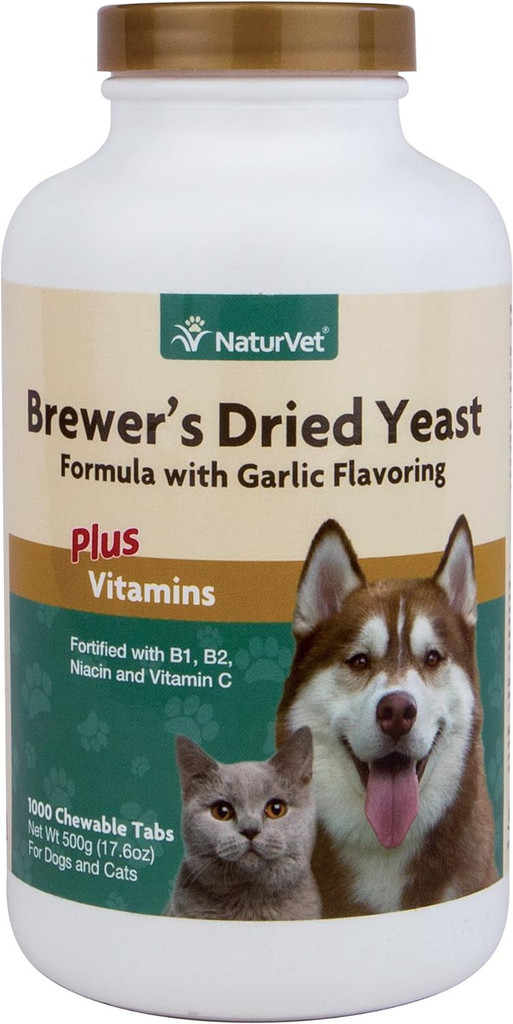 NaturVet Brewers Dried Yeast formula Plus Vitamins 1,000 Chewable Tablets