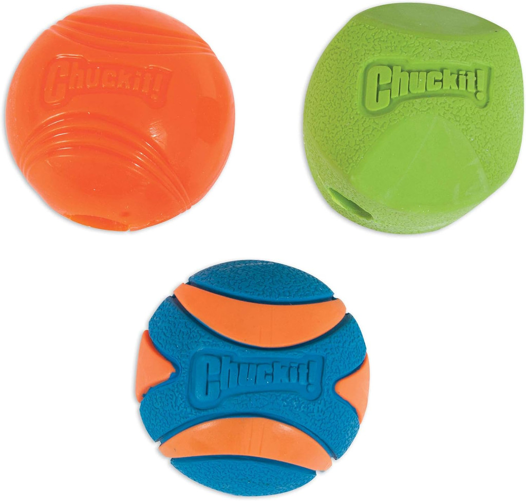 ChuckIt Fetch Medley Variety 3-Pack Erratic, Strato, Ultra Squeak Medium Dog Toy