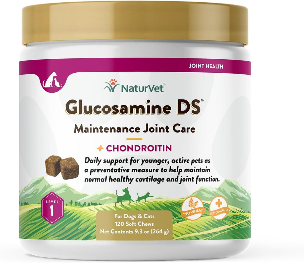 NaturVet Maintenance Joint Care Glucosamine DS Level 1 for Dogs 120 Soft Chews