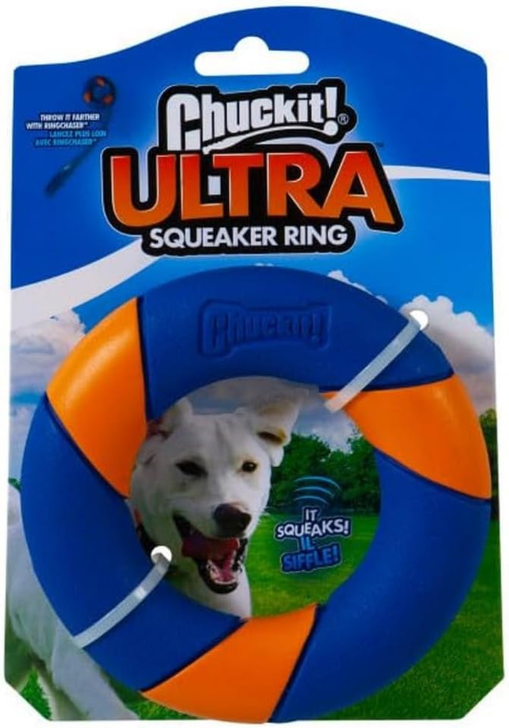 Chuckit Ultra Squeaker Ring Ultimate Outdoor Chase and Fetch Toy For All Dogs
