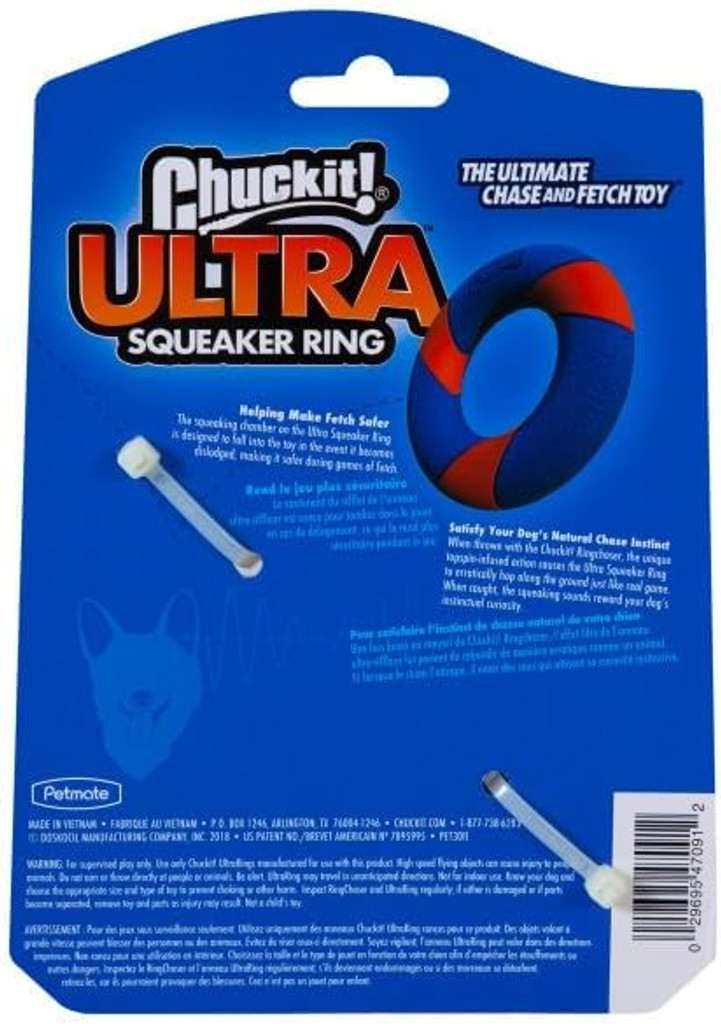 Chuckit Ultra Squeaker Ring Ultimate Outdoor Chase and Fetch Toy For All Dogs