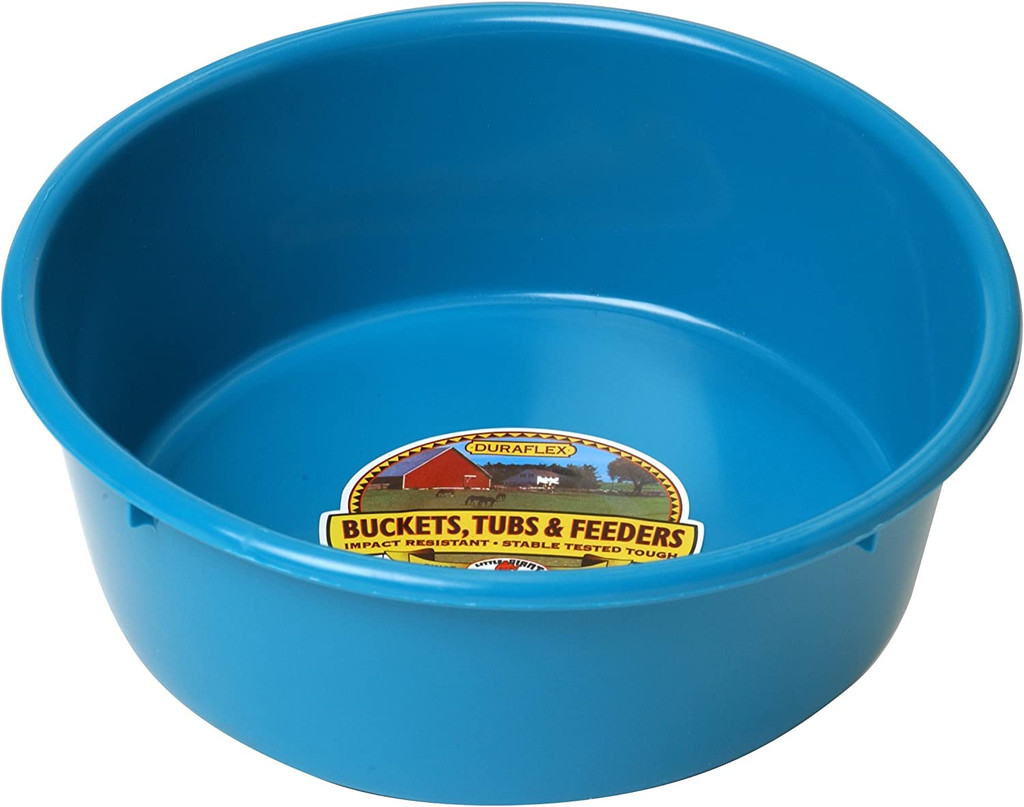Little Giant 5 Quart Heavy Duty Plastic Teal Utility Pan For Livestock Feeding