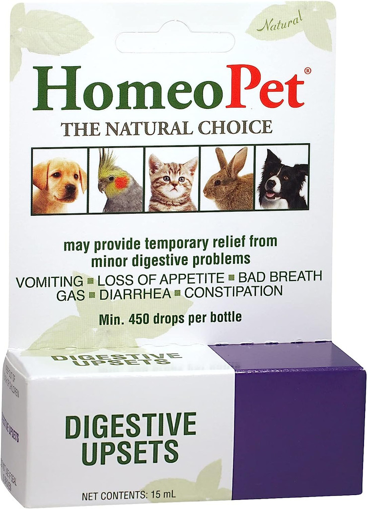 HomeoPet Digestive Upsets 15 ml  Homeopathic Stomach Relief for All Pets