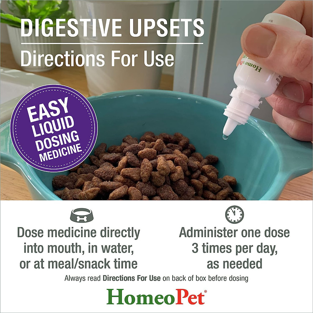 HomeoPet Digestive Upsets 15 ml  Homeopathic Stomach Relief for All Pets