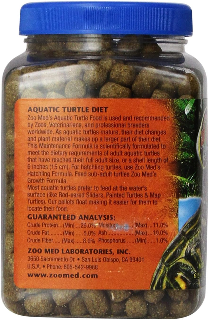 Zoo Med Aquatic Turtle Food Maintenance Formula Pellets 6.5-Ounce