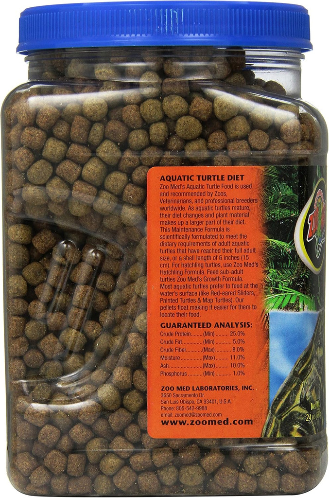 Zoo Med Aquatic Turtle Food Maintenance Formula Floating Pellets 24-Ounce