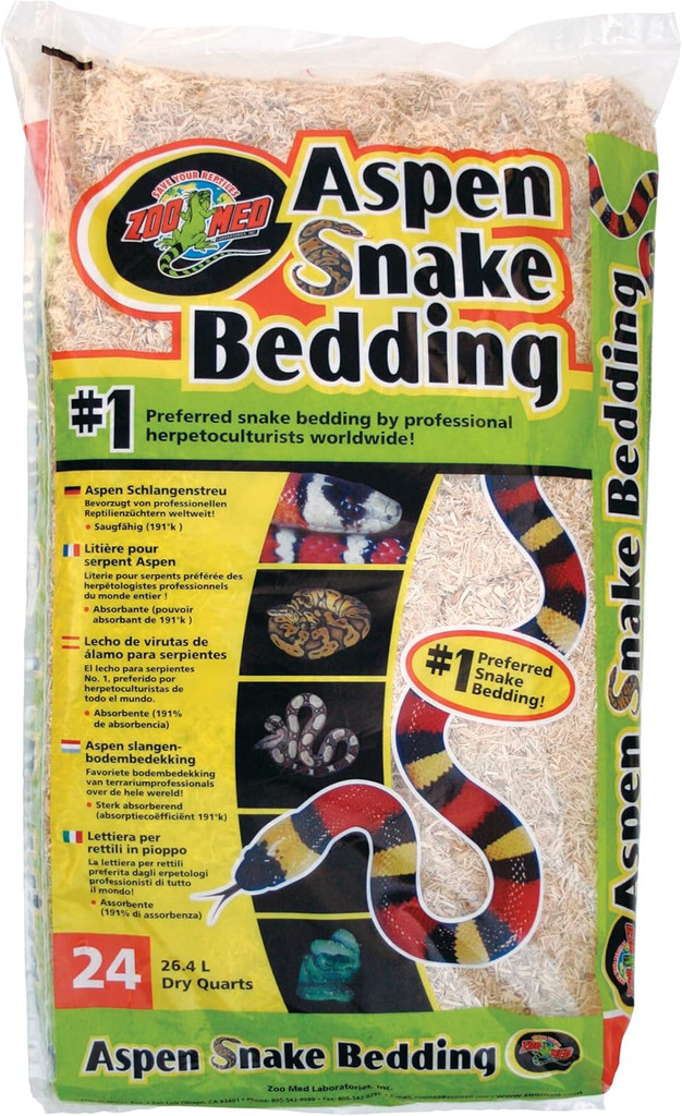 Zoo Med Aspen Snake Bedding Natural Burrowing Substrate 24 Quarts