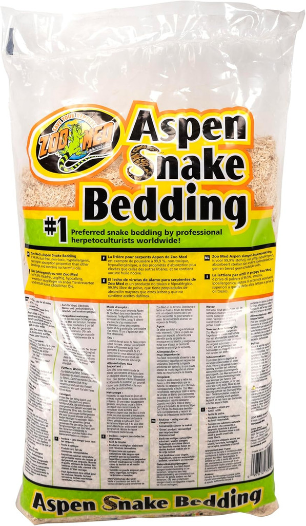 Zoo Med Aspen Snake Bedding Natural Burrowing Substrate 24 Quarts