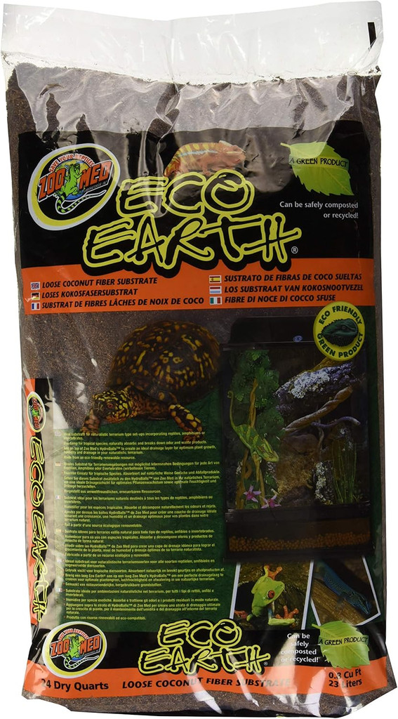Zoo Med Eco Earth Coconut Fiber Substrate Humidity Bedding 24-Quarts