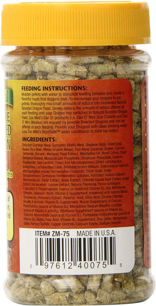 Zoo Med Natural Juvenile Bearded Dragon Food Growth Formula 2-Ounce
