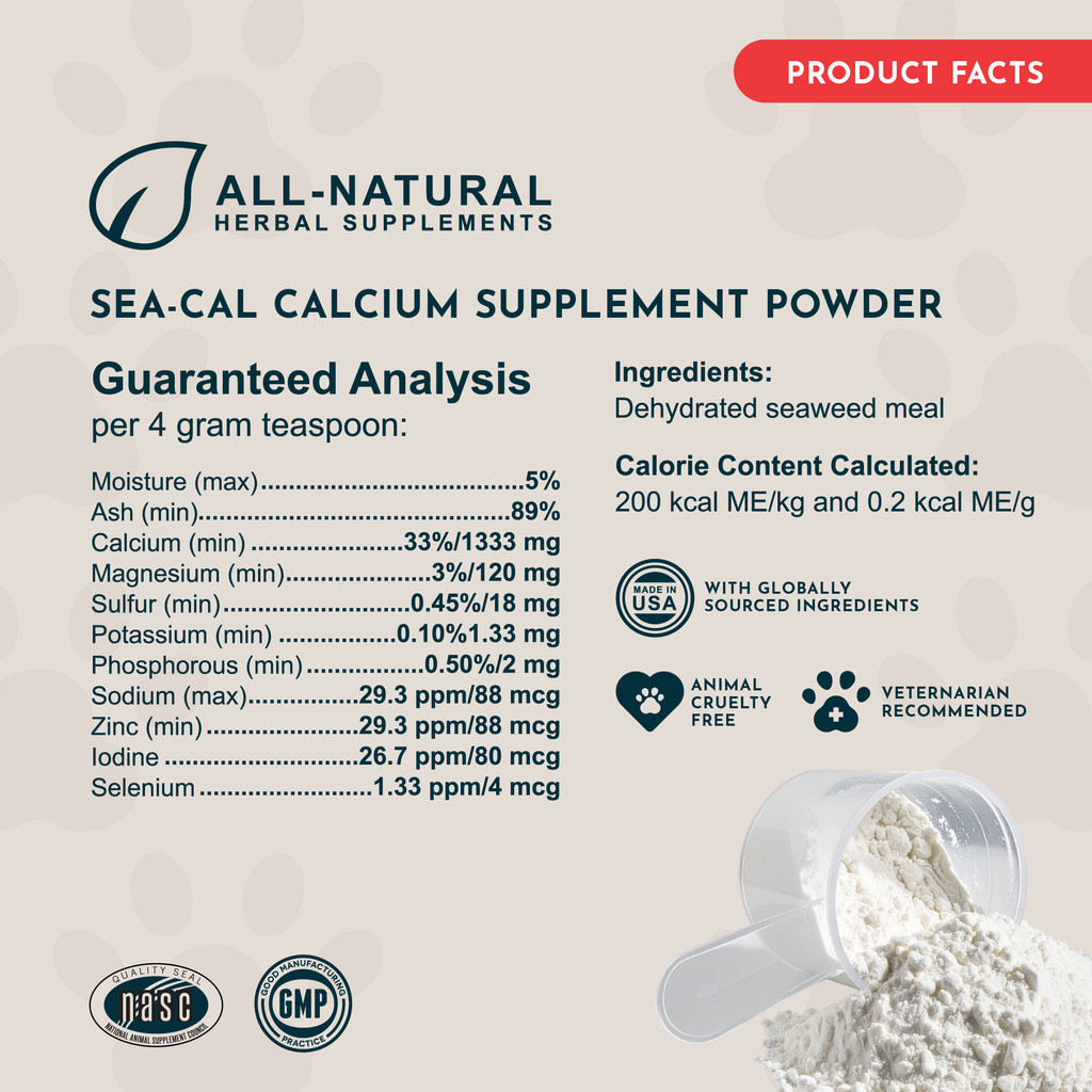 Animal Essentials Seaweed Calcium 340 gm Natural Supplement for Dogs and Cats