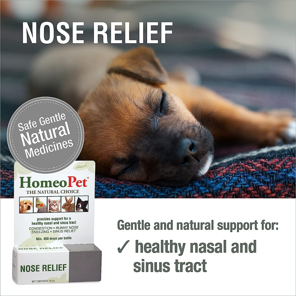 HomeoPet Nose Relief 15 ml  Homeopathic Remedy for Dogs Cats and Birds