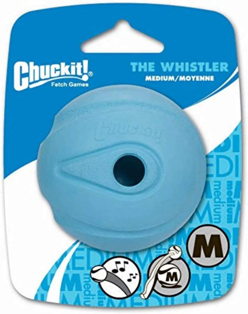 Chuckit WHISTLER Dog Fetch Ball Medium Ball 1 Pack Whistles Natural Rubber Toy