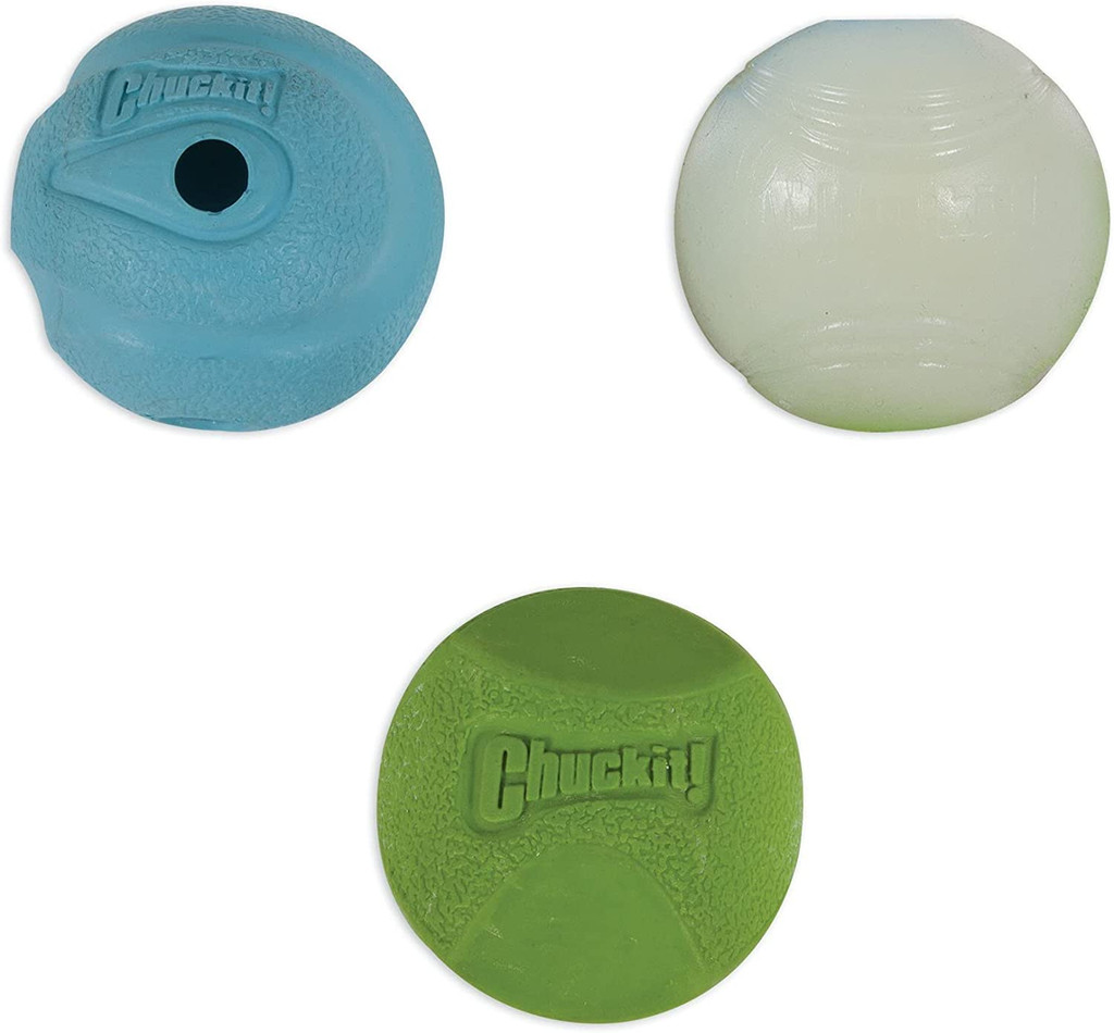 Chuckit FETCH BALL MEDLEY 2 inch Pack Small Dog Toy Whistler-Erratic-Fetch