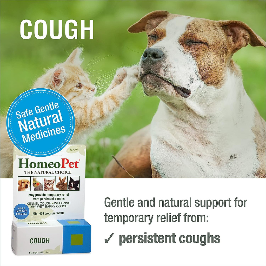 HomeoPet Cough 15 ml  Homeopathic Remedy for Dogs Cats and Birds