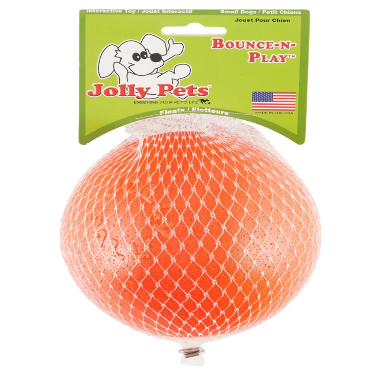 Jolly Pet BounceNPlay Ball Orange 8 inch Vanilla Scented Rubber Dog