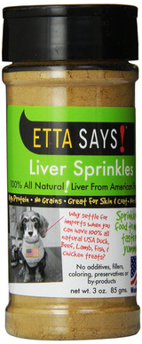 Etta Says Natural High Protein Liver Sprinkles Healthy Skin Coat Dog Treats 3z