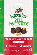 Greenies Pill Pockets Hickory Smoke Capsule Size 30 count  Dog Medicine Treats