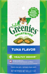 Greenies Feline Smartbites Healthy Indoor Cat Treats Tuna Flavor 2.1-Ounce