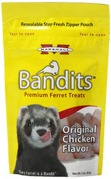 Marshall Pet Bandits Ferret Treat Chicken Meat-Based Protein Food Quality 3oz