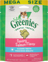 Greenies Feline Dental Treats Savory Salmon Cleans and Freshens Breath 4.6 oz