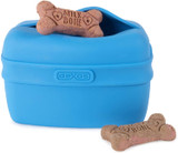 Dexas Pooch Pouch Clip-on Training Treat Container Blue Flexible Memory Silicone