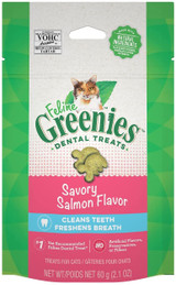 Greenies Feline Dental Treats Savory Salmon Flavor Cleans Teeth For Cats 2.1-Oz.